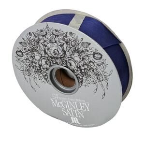 McGinley Satin Ribbon Navy Blue #9 1 5/16" x 100 Yards Acetate Spool NEW Craft